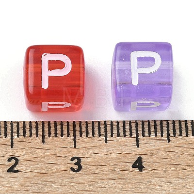 Spray Painted Transparent Acrylic Beads MACR-K365-07P-1