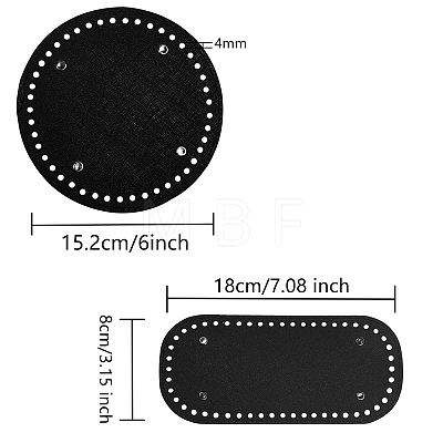 2Pcs 2 Style PU Leather Knitting Crochet Bags Nail Bottom Shaper Pad DIY-SZ0001-85B-1