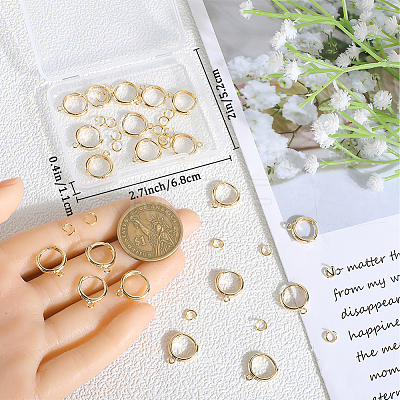 20Pcs Brass Huggie Hoop Earring Findings KK-BBC0014-57-1