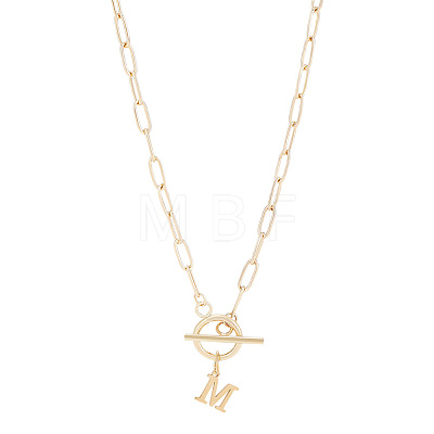 304 Stainless Steel Letter Pendant Necklaces NJEW-LP0001-52M-G-1
