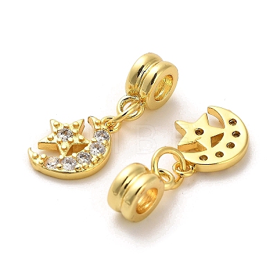 Rack Plating Brass Micro Pave Cubic Zirconia Charms KK-S398-01B-1