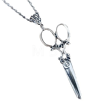 Vintage Alloy Scissors Shaped Pendant Necklaces for Women FS-WG6A66B-01-1