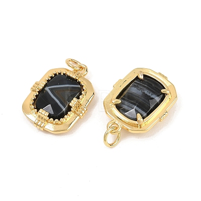 Natural Black Agate Faceted Pendants GG-CBA4154-02G-01-1