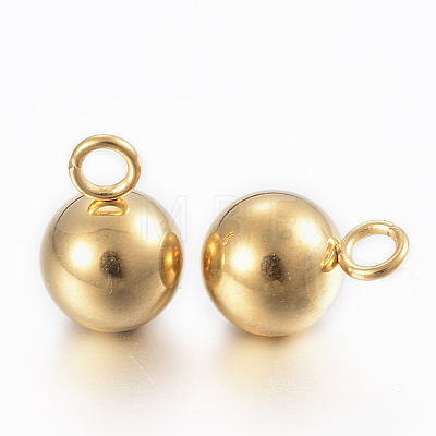 Ion Plating(IP) 304 Stainless Steel Sphere Charms STAS-H394-11G-1