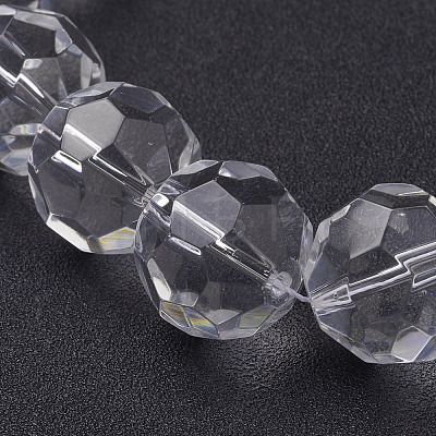 Faceted Glass Round Beads Strands X-GF20mmC01Y-1