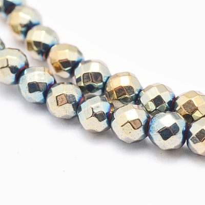 Electroplate Non-magnetic Synthetic Hematite Beads Strands G-L486-C-19-1