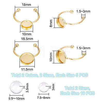 Unicraftale DIY Blank Dome Cuff Ring Making Kit DIY-UN0005-18-1