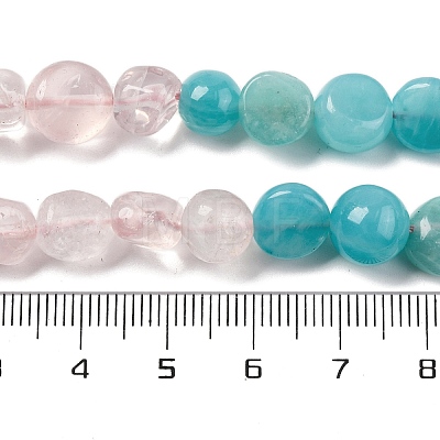 Natural Amazonite & Rose Quartz Beads Strands G-L610-B01-01-1