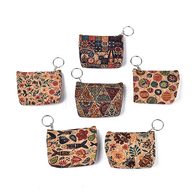 Floral Cork Wallets AJEW-N003-12-1