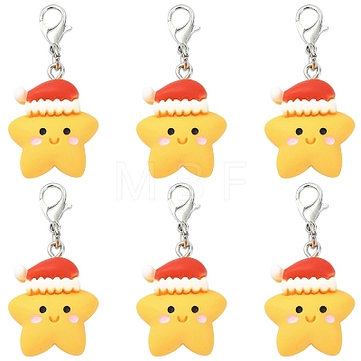 10Pcs Resin Pendant Decorations HJEW-YW00373-1