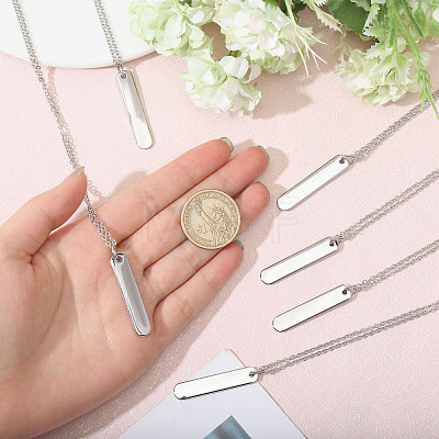 6Pcs 304 Stainless Steel Pendant Necklace NJEW-CA0001-20P-1