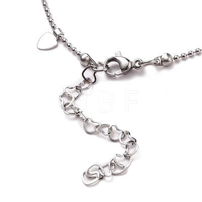 304 Stainless Steel Heart Pendant Necklaces NJEW-JN03197-1