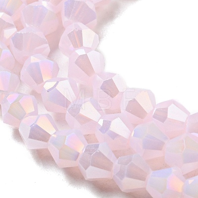 Imitation Jade Electroplate Glass Beads Strands GLAA-F029-J4mm-A02-1