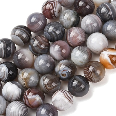 Natural Botswana Agate Beads Strands G-G453-A01-12mm-1
