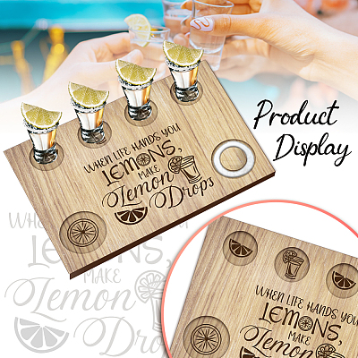 Wood Shot Glasses Tray AJEW-WH0422-001-1