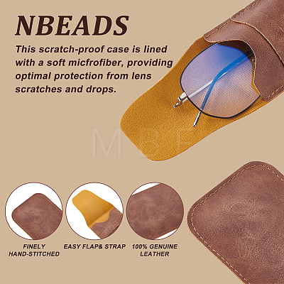  6Pcs PU Imitation Leather Glasses Bag AJEW-NB0003-36-1