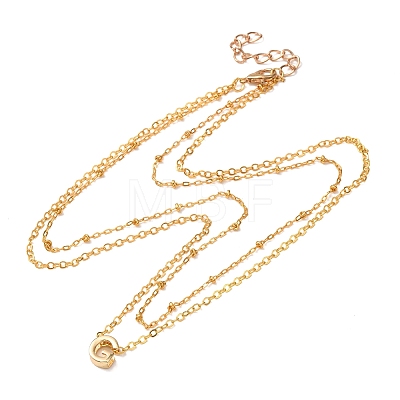 Bohemian Style Stainless Steel Double Layer Initial Pendant Necklaces FS-WGDC616-07-1