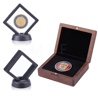 1Pc Rectangle Wood Commemorative Coin Magnetic Boxes CON-DC0001-26-1