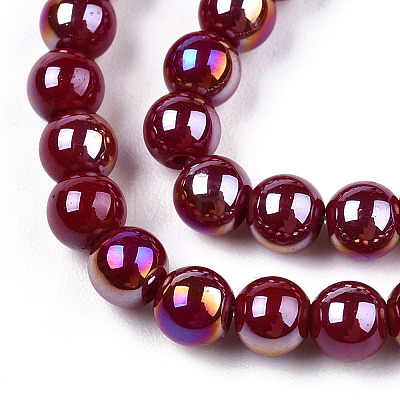 Electroplate Opaque Glass Beads Strands GLAA-T032-P4mm-AB05-1