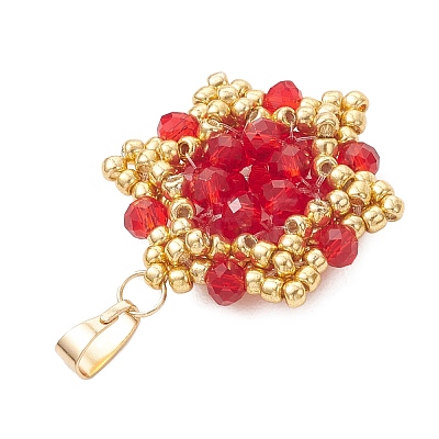Pearl Luster Plated Glass Pendants PALLOY-MZ01312-03-1