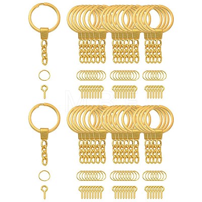 10Pcs Iron Split Key Rings IFIN-YW0003-37G-1