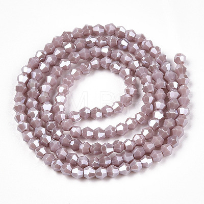 Opaque Solid Color Electroplate Glass Beads Strands LS-EGLA-A039-P2mm-A13-1
