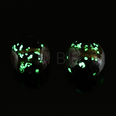 Luminous Handmade Gold Sand Lampwork Beads X-LAMP-T021-03K-1