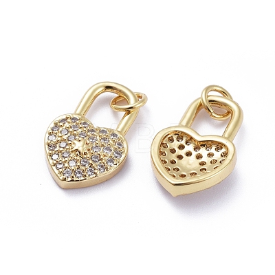 Brass Micro Pave Cubic Zirconia Pendants X-ZIRC-G163-26G-1