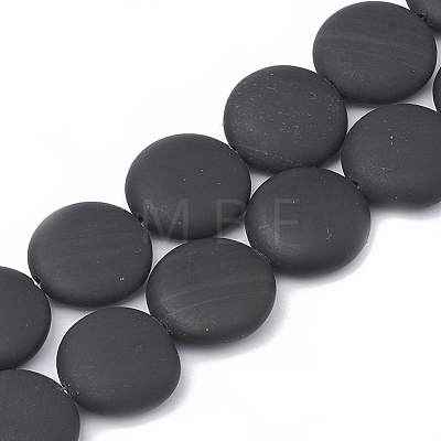 Natural Black Stone Beads Strands G-S330-02-1