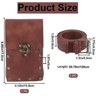 Woman's PU Leather Outdoors Cell phone Waist Bag AJEW-WH0504-39A-1