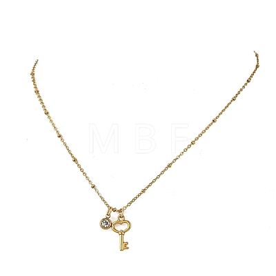 2Pcs 2 Styles 304 Stainless Steel Pendant Satellite Chain Necklaces NJEW-JN06495-01-1