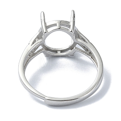 Adjustable 925 Sterling Silver Ring Components STER-K179-16P-1