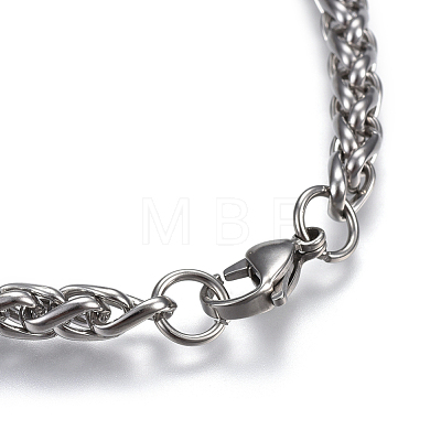 304 Stainless Steel Wheat Chain Necklaces NJEW-F242-14P-B-1