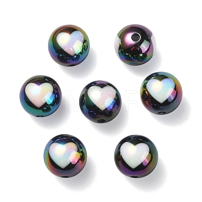 UV Plating Rainbow Iridescent Acrylic Beads X1-OACR-F004-09A-1
