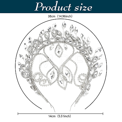 Stainless Steel Rhinestone Hair Bands for Women OHAR-WH0039-18-1