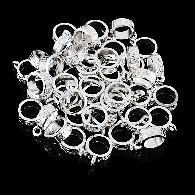 50Pcs Tibetan Style Alloy Tube Bails TIBE-TAD0001-01S-1