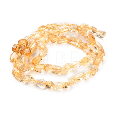 Heated Natural Citrine Beads Strands X-G-P497-01C-39-1