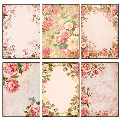 12 Sheets Flower Gradient Theme Scrapbook Paper Pad Sets PW-WG6D175-01-1