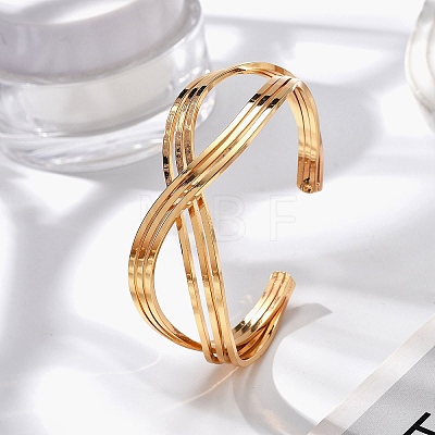Brass Cuff Bangles for Women BJEW-F482-09G-1