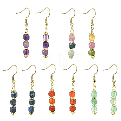 Natural Gemstone Dangle Earrings EJEW-JE07308-1