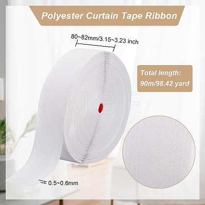 Polyester Curtain Tape Ribbon OCOR-WH0078-69B-1