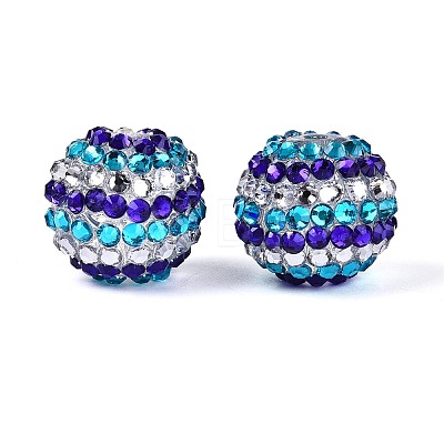 Acrylic with Resin Rhinestone Beads OACR-T030-21M-1
