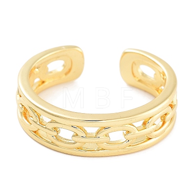 Rack Plating Brass Open Cuff Rings RJEW-Z059-08G-1