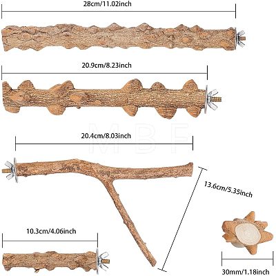 Wood Perch Bird Platform AJEW-GA0001-30-1