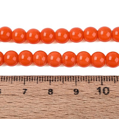 Opaque Solid Color Glass Beads Strands GLAA-T032-P6mm-18-1