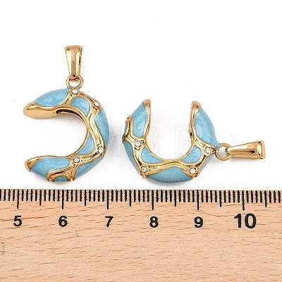304 Stainless Steel Rhinestone Pendants STAS-P438-01G-01-1