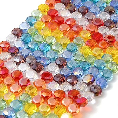 Electroplated Glass Beads Strands EGLA-A048-01A-07-1