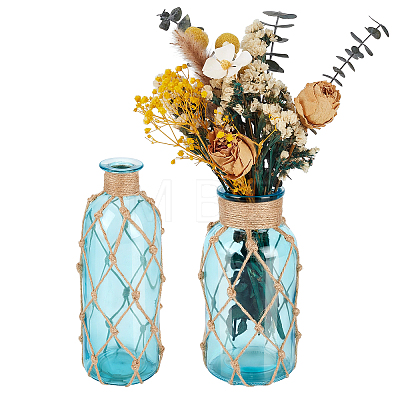 2Pcs 2 Styles Glass Vases Display Decorations AJEW-TW0001-28-1
