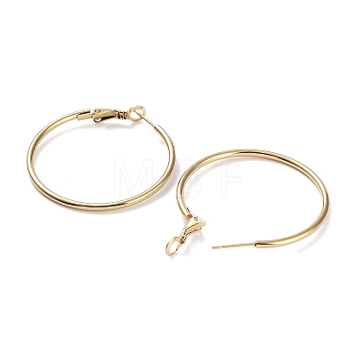 Ring 304 Stainless Steel Hoop Earrings for Women Men EJEW-B049-02D-G-1