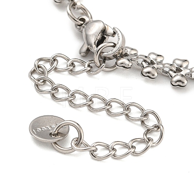 304 Stainless Steel Link Chain Bracelets for Women BJEW-S153-15P-1